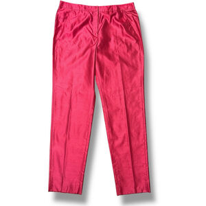 Giorgio Armani NWT Mens IT 48 100% Shantung Silk Shiny Red Pants 36x34 $1350